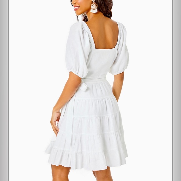 Iralee White Linen Dress 6 - Picture 7 of 8